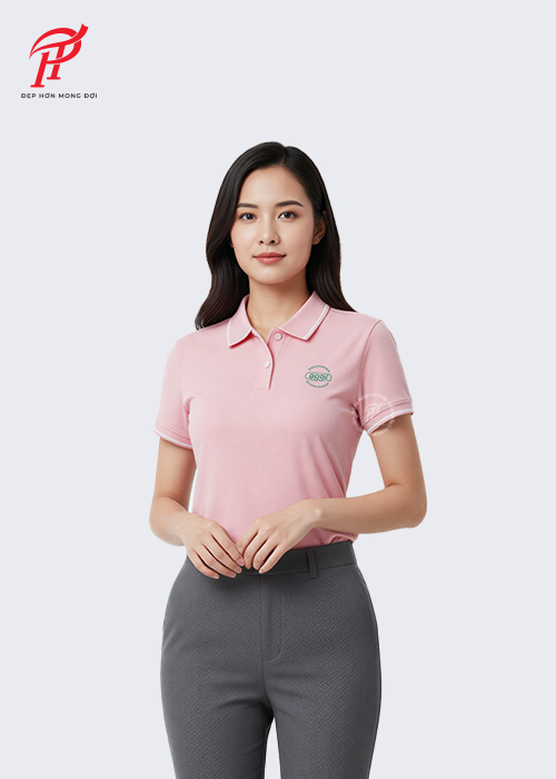 ÁO POLO CÔNG SỞ HỒNG PASTEL MẪU PL034